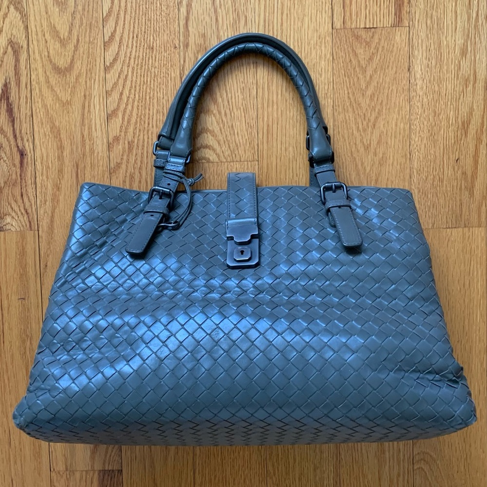 Bottega Veneta Grey Roma Handbag